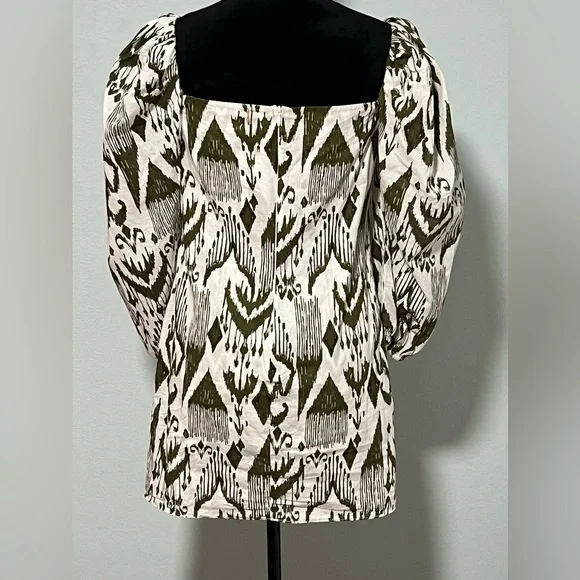 Misa Los Angeles Olive Green and White Long Sleeve Mini Dress - Picture 4 of 7